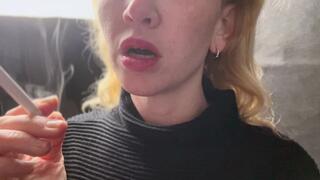 close up sexy smoking