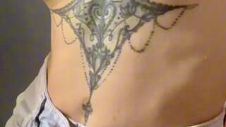 Small Firm Tattooed Tits - Creamy Breast Massage in Tight Jeans