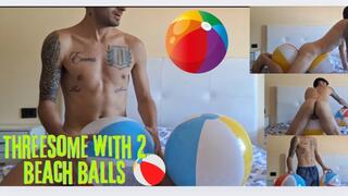 Threesome with 2 beach balls