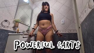 Smoothing my long hair while farting nonstop