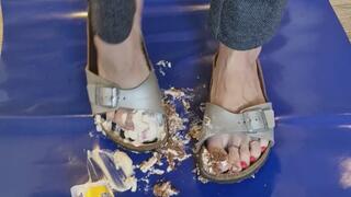 Crushing milkcuts and yoghurt with my beautiful feet