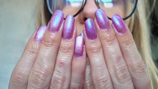 Shiny Violet Glitter Nails & Hands (mkv)