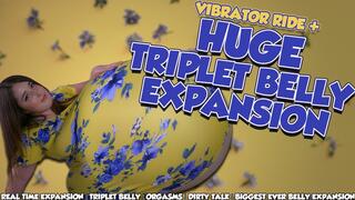Vibrator Ride + Huge Triplet Belly Expansion