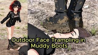 Face Trampling Under Muddy Boots - Nataly Crushes Your Face in the Forest Dirt