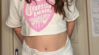 First Time Peeing into Adult Diaper