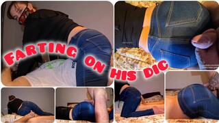 Farting on a dick in jeans