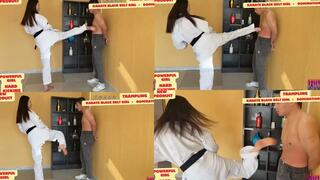 80kg, Black Belt Karate Girlfriend, Hard Kick Punishment, Game 5, Round 1