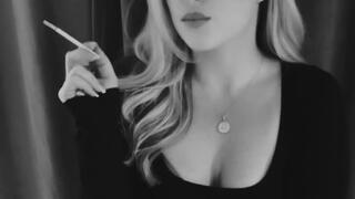 Black & White Slim Smoking Woman