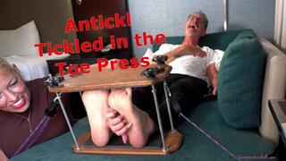 Antickl Tickled in the Toe Press - Bella Ink Female Tickling Male Foot Tickling