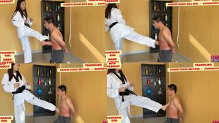 80kg, Black Belt Karate Girlfriend, Hard Kick Punishment, Game 5, Round 2