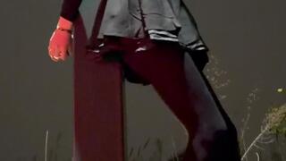 SubnCuff_OutdoorTimerLockBackCuffedtoPole0118