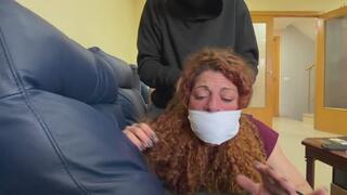 Intruder Surprise: Lola Gagged, Taped and Left Helpless on the Bed