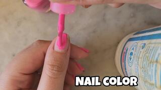 Painting my nails ( Pink color, i show you de detail process) hands fetish