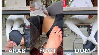 Dominant Arab Master punishes and humiliates slave, rough foot worship, spit, spanks and more
