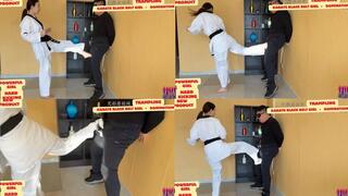 80kg, Black Belt Karate Girlfriend, Hard Kick Punishment, Game 5, Round 3