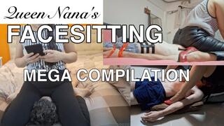 Queen Nana's Facesitting Mega Compilation - 49 minutes of BBW Asian Goddess Nana face-sitting, ass smothering, bouncing, grinding, and dominating her white male slave boy