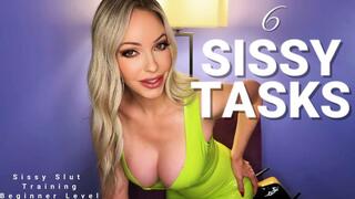 6 Sissy Tasks - Femdom Sissy Slut Training Beginner Level Blonde Latex Goddess Mistress Emily Marilyn