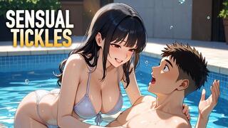 Sexy Tickling in Our Luxury Private Swimming Pool & Wet Fuck and Multiple Orgasms