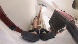 6K VR360 LELE black thick-soled sandals humiliation training