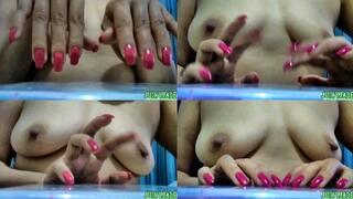 ASMR nail tapping against hard plastic with Topless Asian Goddess ***MP4***