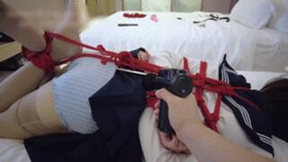 mz05 - Orgasm Game with White Bed and Flesh-Colored Stockings