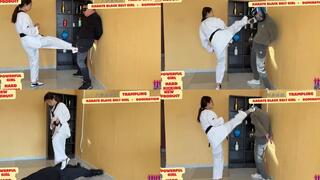 80kg, Black Belt Karate Girlfriend, Hard Kick Punishment, Game 5, Round # 4