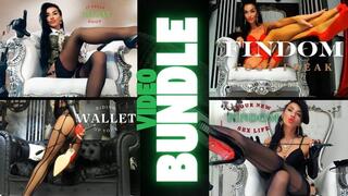 TheCountess' Financial Domination Drain Bundle: 4 Clips of Ruthless Wallet Ruin & Paypig Training in Leather POV