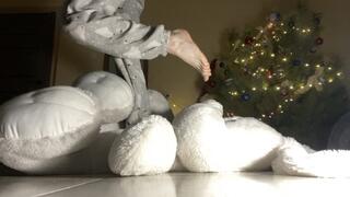 Bunny plushie trampling