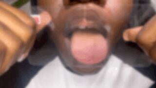 Dirty mouth big lips and tongue squishing and licking