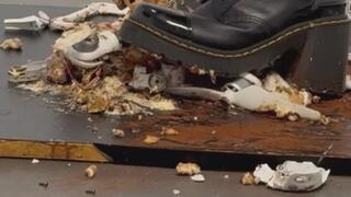 Cake crush on drone remains under my Dr martens