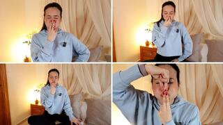 I desperately hold my breath, puffing out my cheeks.