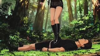 Boot Trampling in the Forest - Nataly Grinds You Down Under Platform Boots