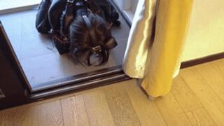 mz12 - Latex-bound puppy vibrates to reach orgasm