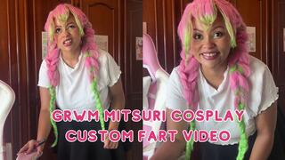 GRWM Mitsuri Cosplay Prep Gassy Girl Farts While Doing Makeup and Outfit
