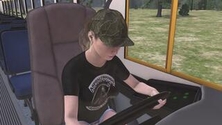 School Bus Cranking Template - Sara in Espadrille Flats 1080p