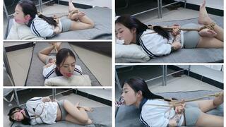 C4SGooning26 DJ jasmine GOONING ballgag barefoot gag saliva Spit Drool Spittle struggle rope bondage spank asian girl sweet hogtied