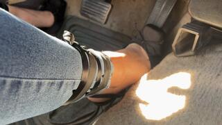 Driving lace high heels