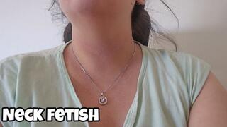 Throat Fetish Swallowing: Gulping Water Close-Up + Collar Necklace Tease