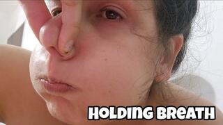 Holding Breath with Huge Puffy Cheeks – Struggling chubby face