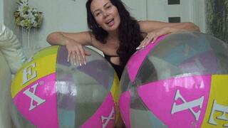 I deflated two large beach balls in different ways c