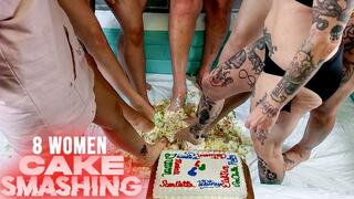 8 Women Cake Smashing 4k