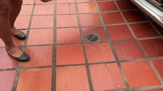 Dalilah and Barbara turn off the car by stalling it from the muffler. custom