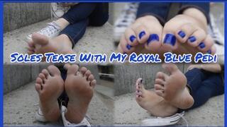 Sexy Soles Tease With Royal Blue Pedi