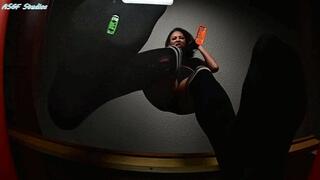 Angry Heather SQAUSHES in her knee high socks! - MP4