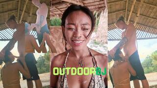 Japanese Cheating Wife got Bleached on a Public Beach