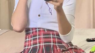 Rebel Schoolgirl Cigarette Smoke Play & Erotic Moves