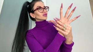 My favourite colors LONG NAILS, lingerie and sweater on me