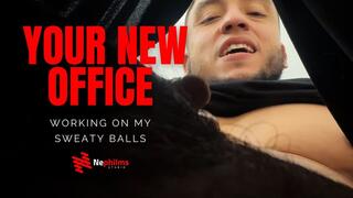 GIANT ANDY MAKES HIS TINY BOSS PAY SUB