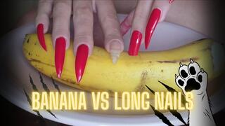Banana completely DESTROYED with extreme sharp long nails!!
