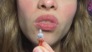 Valery eats her shrunken pervy roomie